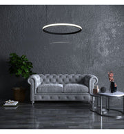 37W Circular SPACE VENUS LED Pendant Light in Black 60cm - Ceiling Light Fixtures - Linear Lights