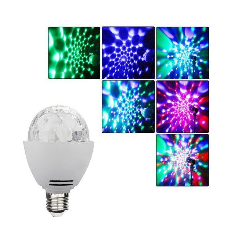 3W LED RGB Disco Rotating Light Bulb E27