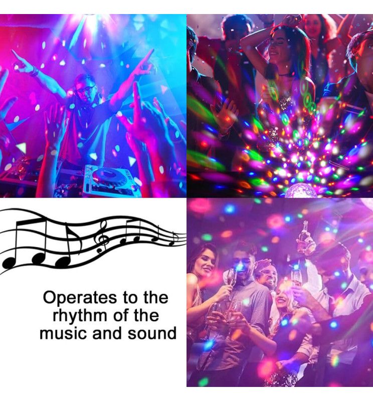 3W LED RGB Disco Rotating Light Bulb E27
