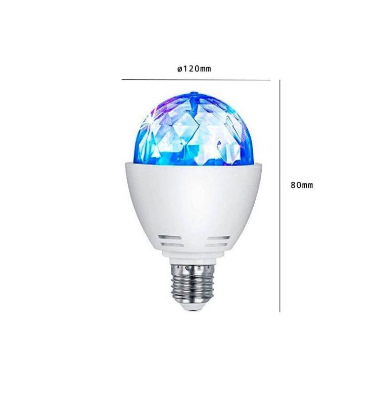 3W LED RGB Disco Rotating Light Bulb E27