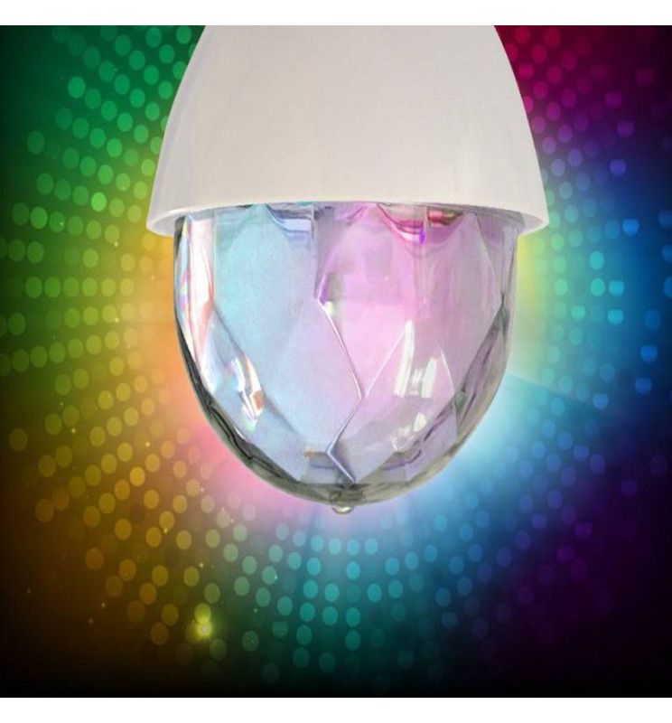 3W LED RGB Disco Rotating Light Bulb E27