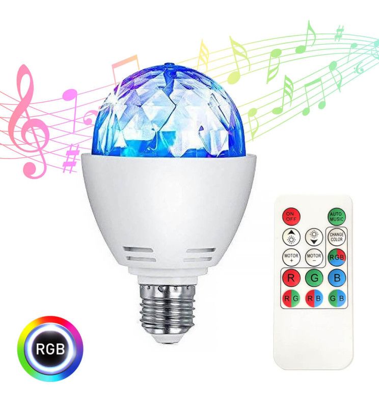 3W LED RGB Disco Rotating Light Bulb E27