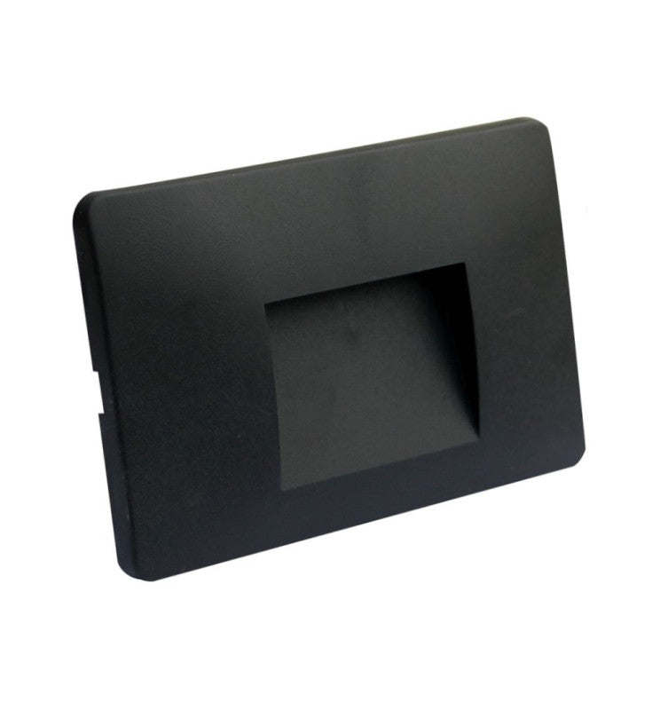 3W Rectangular LED Wall Light Black IP65 - Wall Light Fixtures - Bollard Lights