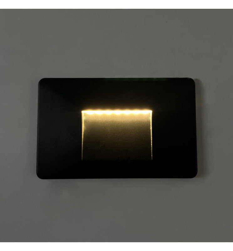 3W Rectangular LED Wall Light Black IP65 - Wall Light Fixtures - Bollard Lights