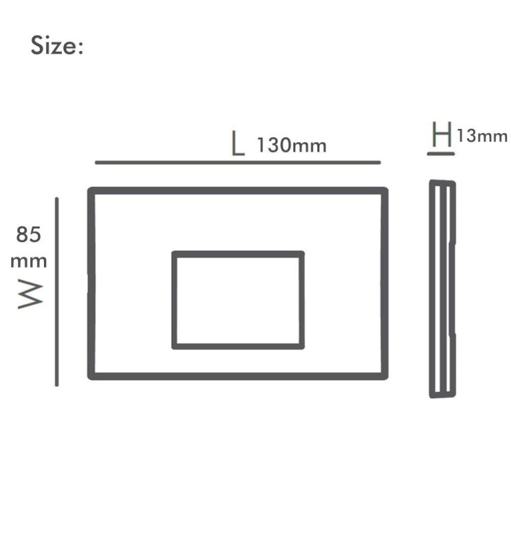 3W Rectangular LED Wall Light Black IP65 - Wall Light Fixtures - Bollard Lights