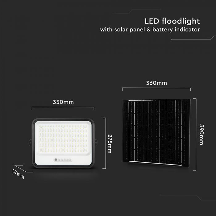 400W LED Solar Floodlight with Battery Indicator 7CCT IP65