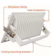 40W Adjustable Rectangular LED Spotlight OSRAM CHIP 140Lm/W CCT 120º No Flick - Flood & Spot Lights - Downlights