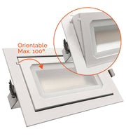 40W Adjustable Rectangular LED Spotlight OSRAM CHIP 140Lm/W CCT 120º No Flick - Flood & Spot Lights - Downlights