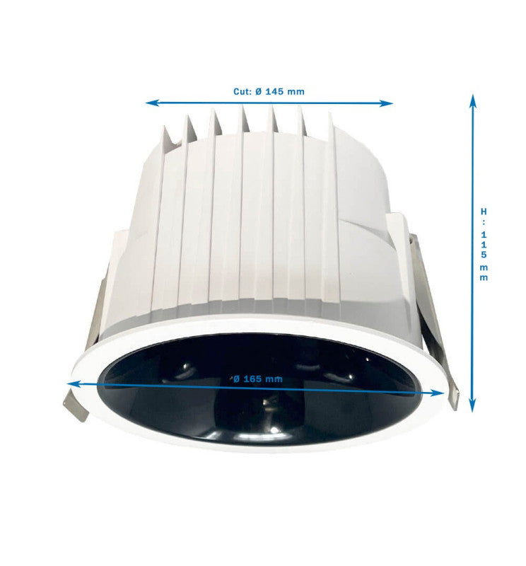 40W LED Downlight Round Philips CertaDrive UGR13 IP65 CCT - Ceiling Light Fixtures - Downlights