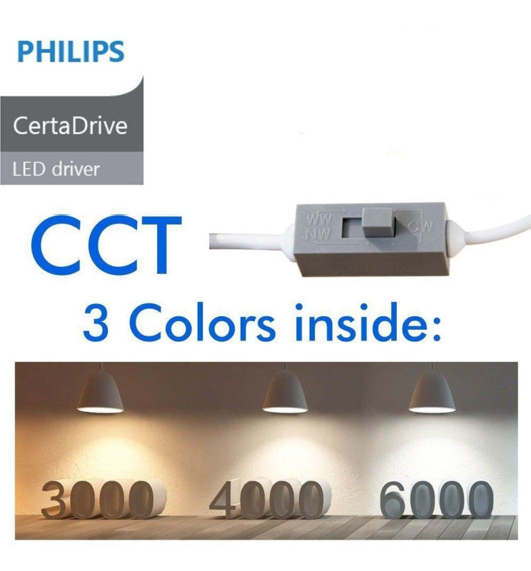 40W LED Downlight Round Philips CertaDrive UGR13 IP65 CCT - Ceiling Light Fixtures - Downlights