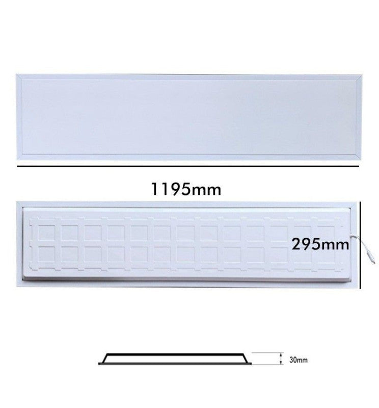 40W LED Panel 120x30cm with PHILIPS Driver 2 Pack - Ceiling Light Fixtures - Panels