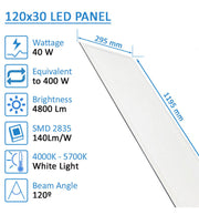 40W LED Panel 120x30cm with PHILIPS Driver 6 Pack - Ceiling Light Fixtures - Panels