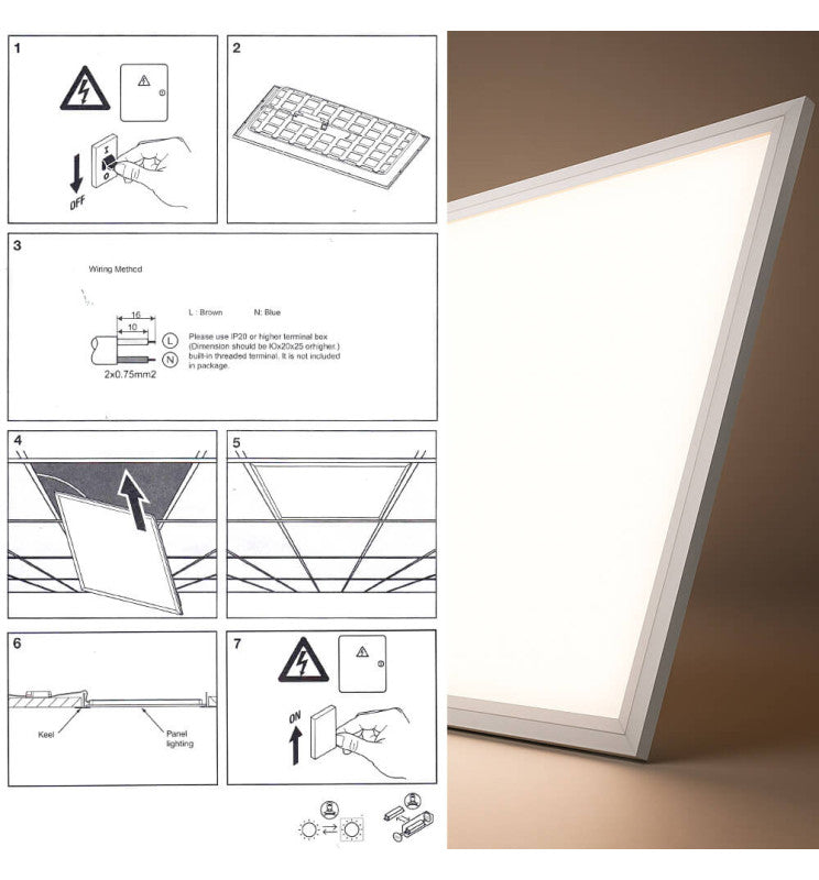 40W LED Panel 60x60cm 4000Lm with SLIM FRAME & Philips Driver 5-year Warranty 10 PACK