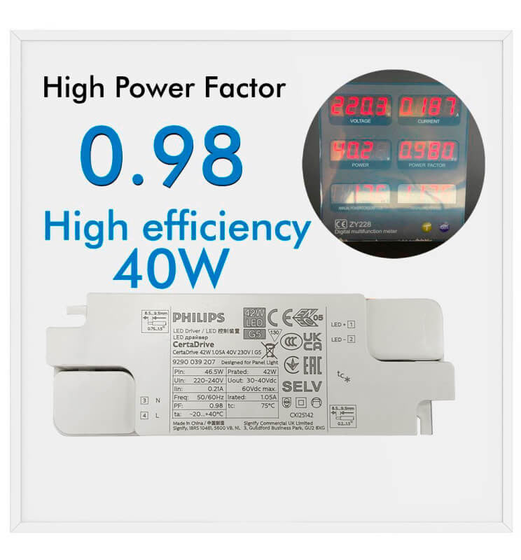40W LED Panel 60x60cm 4000Lm with SLIM FRAME & Philips Driver 5-year Warranty 10 PACK