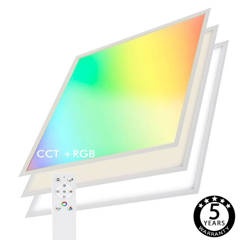 40W Multicolour SMART LED Panel Dimmable with CCT and RGB 2Pk - LED Panel