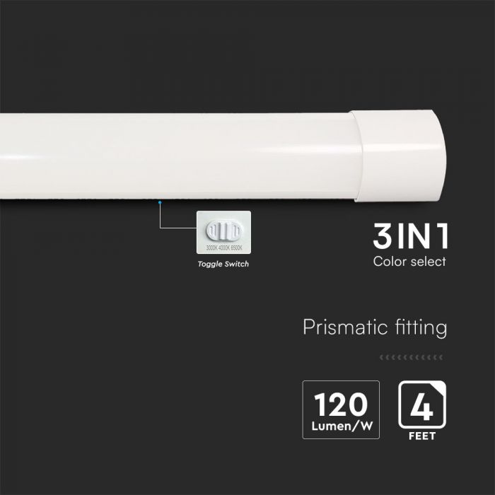 40W Prismatic LED Batten 1166mm CCT - Lighting Fixtures - Battens