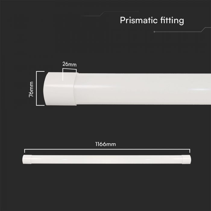 40W Prismatic LED Batten 1166mm CCT - Lighting Fixtures - Battens