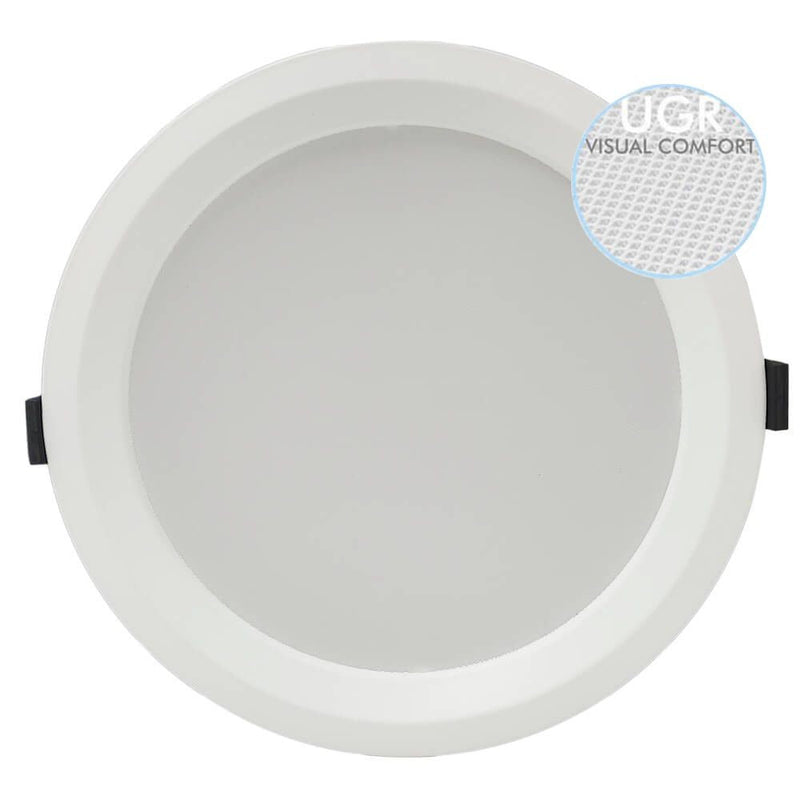 40W Round LED Downlight Philips Driver UGR17 CRI + 90 IP54 3CCT - Ceiling Light Fixtures - Downlights