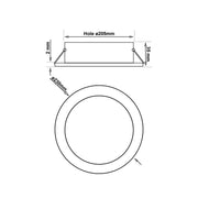 40W Round LED Downlight Philips Driver UGR17 CRI + 90 IP54 3CCT - Ceiling Light Fixtures - Downlights