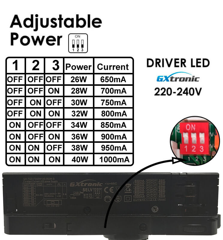 40W to 26W 3 Phase NEW MAYA LED Track Light Black 3 CCT - Track Lighting - Track Lighting