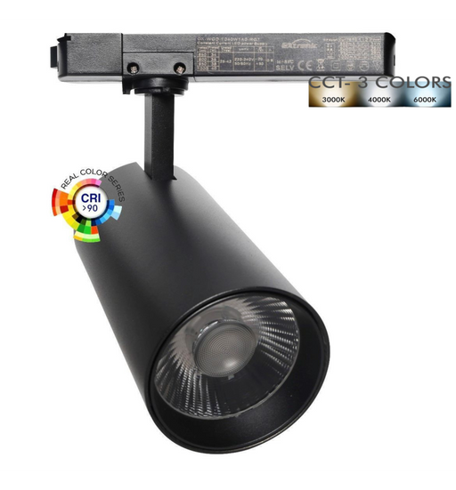 40W to 34W Single Phase NEW MAYA LED Track Spotlight Black 3 CCT - Track Lighting - Track Lighting