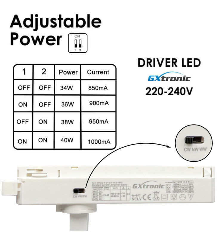 40W to 34W Single Phase NEW MAYA LED Track Spotlight White 3 CCT - Track Lighting - Track Lighting
