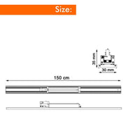 41W 49W 58W 66W 3 Phase LED Track Light in White 150cm - Track Lighting Fixtures - Track Lighting