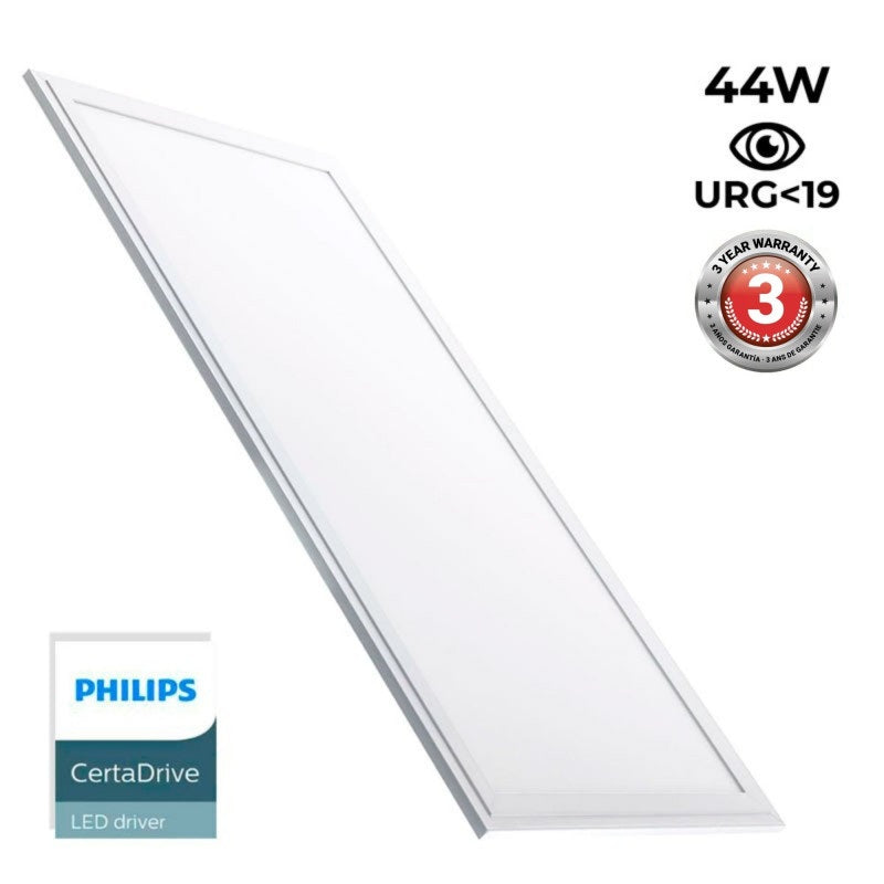 44W LED Panel 120X30cm Slim Philips Driver UGR19 IP40 4000K - Ceiling Light Fixtures - Panels