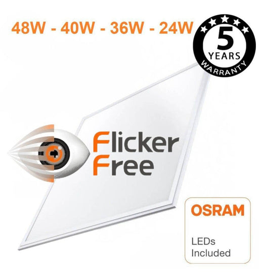 48W to 24W Adjustable Power LED Panel 60x60cm 4000K - Ceiling Light Fixtures - Panels