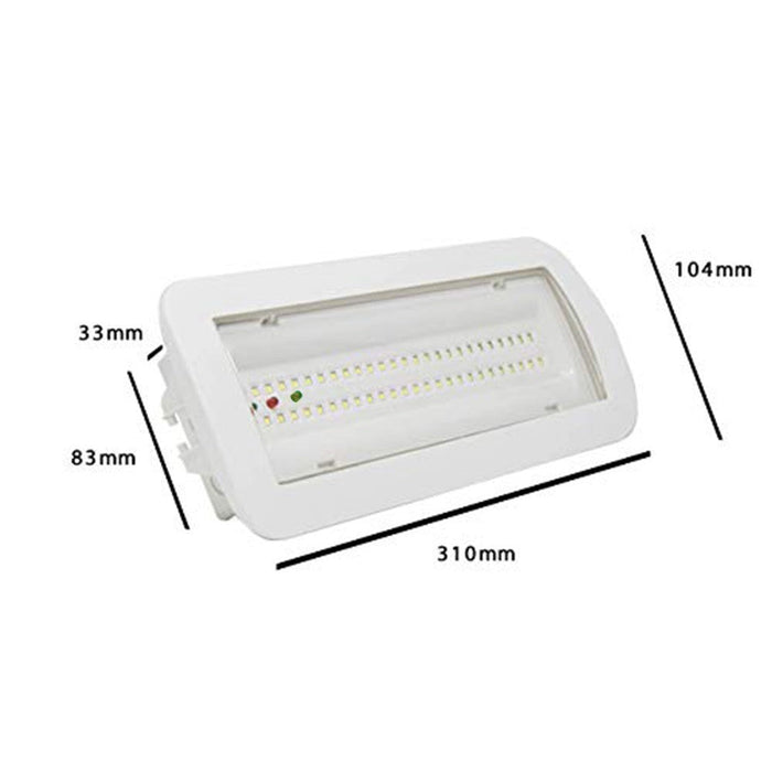 4W Emergency LED Light with Ceiling Kit and Permanent Option IP65 6000K - LED IP65 - Ledex Lighting UK