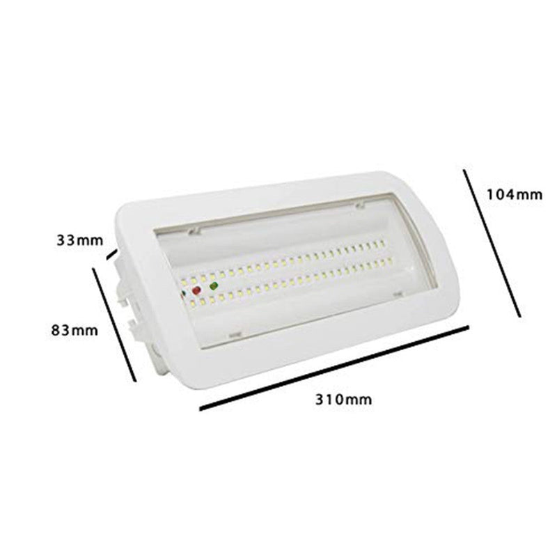 4W LED Emergency Light with Ceiling Kit and Permanent Option IP65 6000K - Emergency Lighting - Emergency Lighting