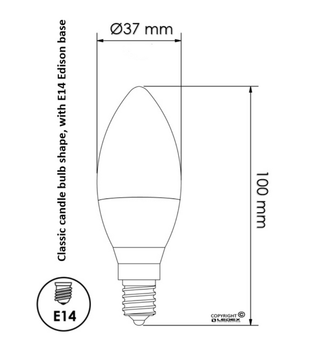 5.5W 3-pack E14 LED Candle Bulb 4000K - E14 Candle Bulb