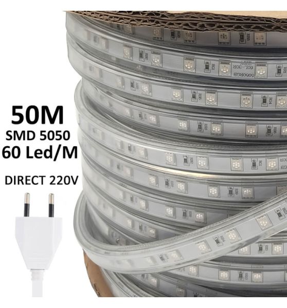 50m LED Strip 220V - RGB - LED Strip - Ledex Lighting UK