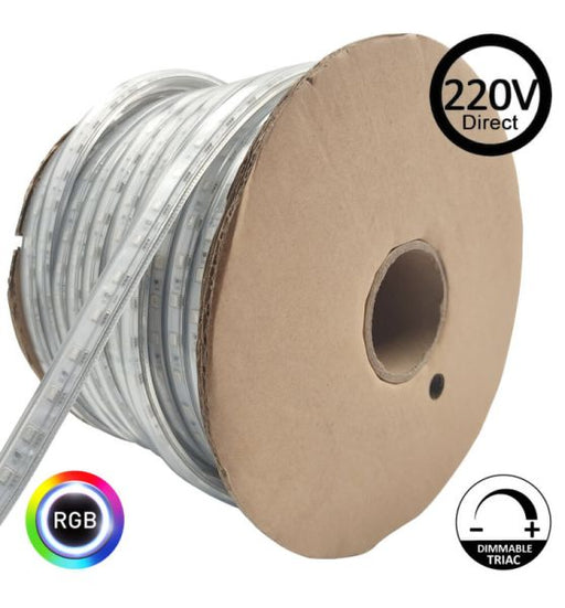 8W Dimmable LED Strip 50m 220V RGB IP65 - LED Strip