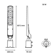 50W AREA FLEX Street Lights with OSRAM Chip 4000K - Landscape Pathway Lighting - Street Lights