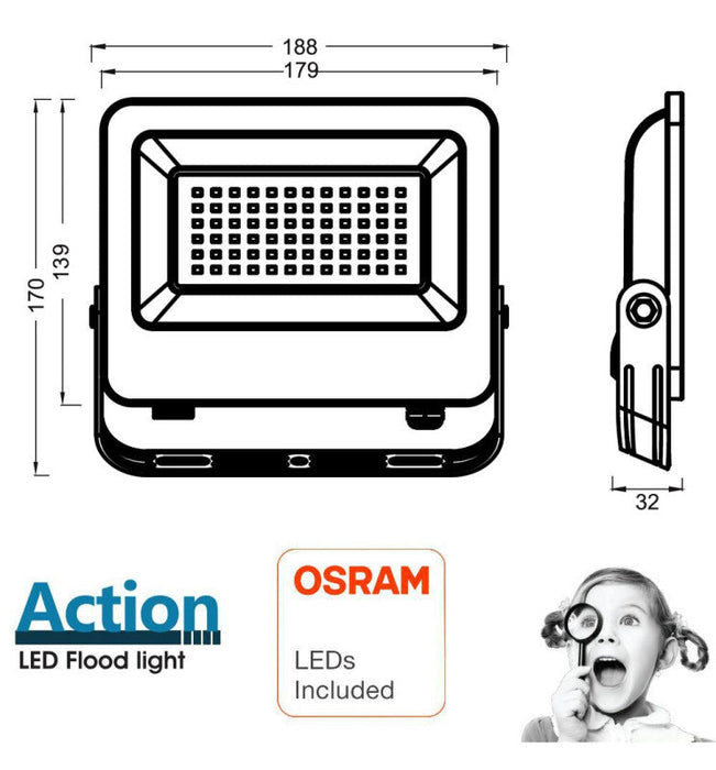 50W LED Floodlight ACTION PRO with OSRAM CHIPs