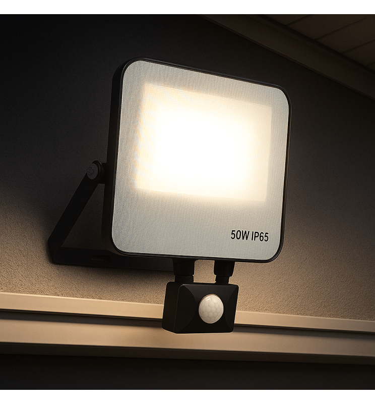 50W LED Floodlight AURORA 140Lm/W with PIR Motion Sensor - Flood & Spot Lights - Floodlights
