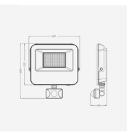 50W LED Floodlight AURORA 140Lm/W with PIR Motion Sensor - Flood & Spot Lights - Floodlights