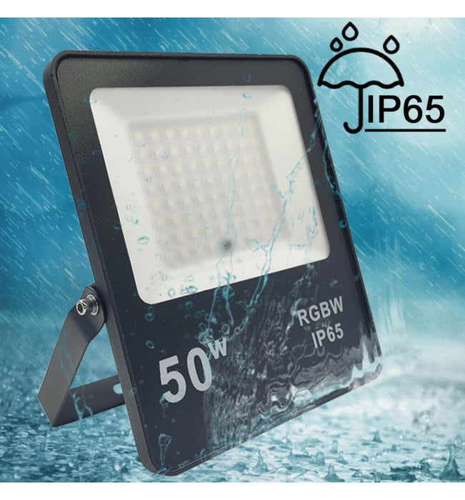 50W LED Floodlight RGB+White IP65 with Remote Control