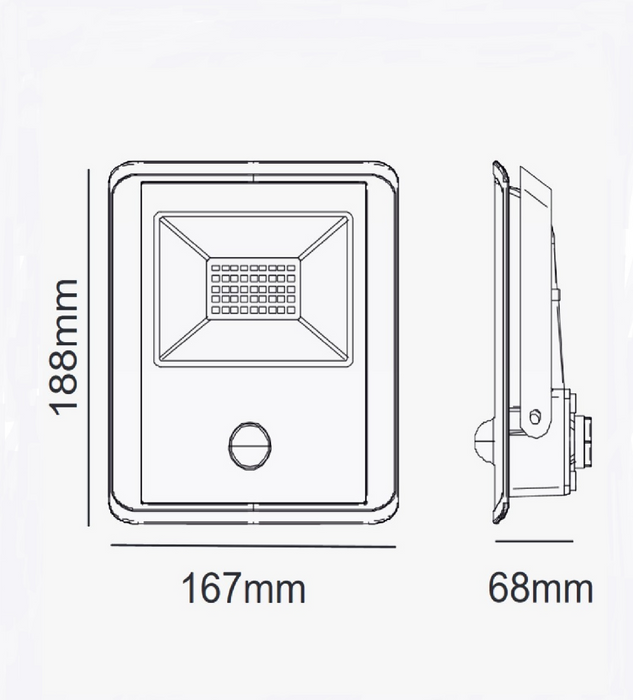 50W LED Floodlight with PIR Motion Sensor 6000K - LED Floodlight - Ledex Lighting UK