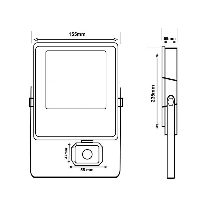50W NEW EVOLUTION LED Floodlight with OSRAM Chip and PIR sensor 4000K - LED Floodlight - Ledex Lighting UK