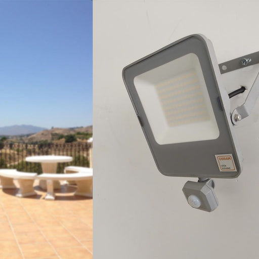 50W NEW EVOLUTION LED Floodlight with OSRAM Chip and PIR sensor 4000K - LED Floodlight - Ledex Lighting UK