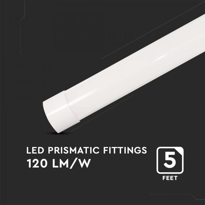 50W Prismatic LED Batten 1466mm IP20 120Lm/W 6500K - Lighting Fixtures - Battens