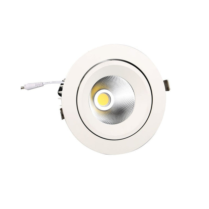 50W Round Adjustable Recessed LED Spotlight 4000K - Flood & Spot Lights - Downlights