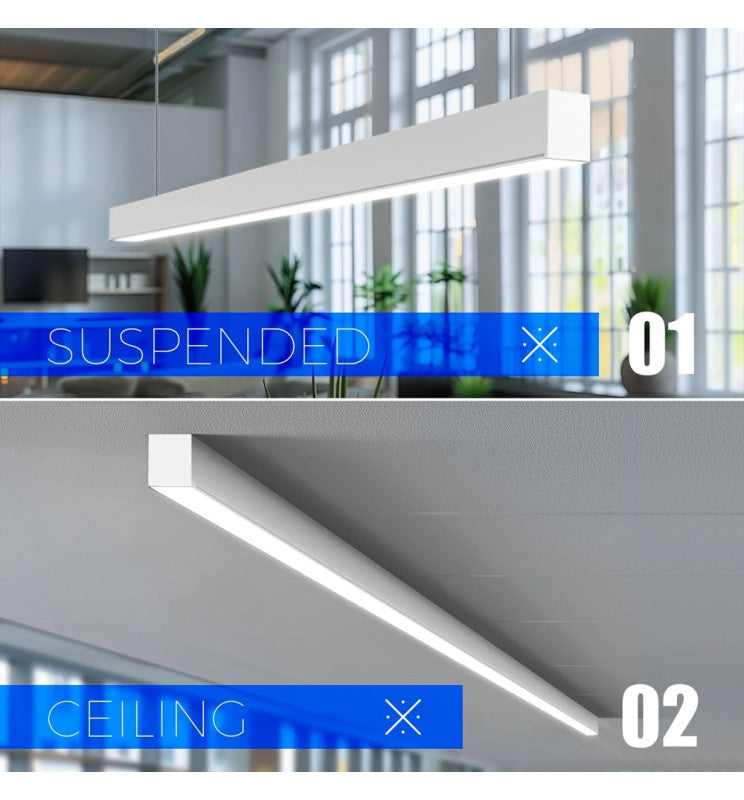 50W White Linkable Linear POLARIS LED Pendant Light 150cm 3 CCT - Ceiling Light Fixtures - Linear Lights