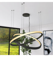 54W Circular SPACE VENUS LED Pendant Light in Black 90cm - Ceiling Light Fixtures - Linear Lights