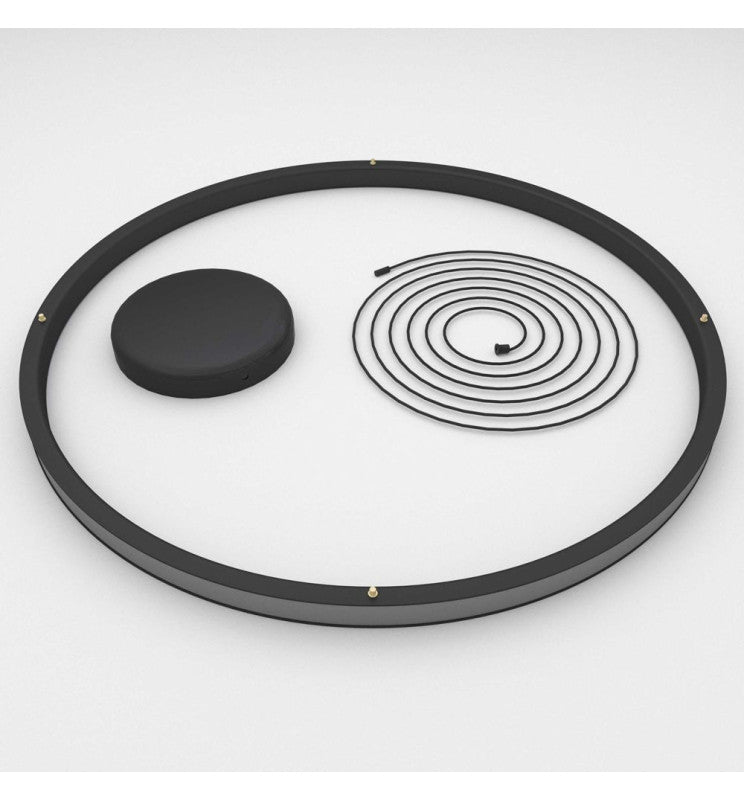 54W Circular SPACE VENUS LED Pendant Light in Black 90cm - Ceiling Light Fixtures - Linear Lights
