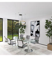 54W Circular SPACE VENUS LED Pendant Light in Black 90cm - Ceiling Light Fixtures - Linear Lights
