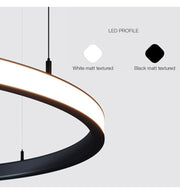 54W Circular SPACE VENUS LED Pendant Light in White 90cm - Ceiling Light Fixtures - Decorative Lighting