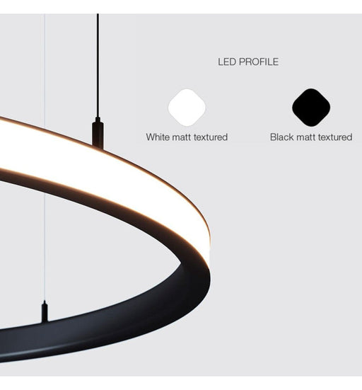 54W Circular SPACE VENUS LED Pendant Light in White 90cm - Ceiling Light Fixtures - Decorative Lighting